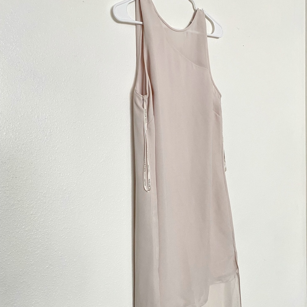 Halston heritage Mini dress with sheer train